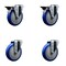 Service Caster 5'' Blue Poly Wheel Swivel Bolt Hole Caster Set with 2 Posi Lock Brakes, 4PK SCC-BH20S514-PPUB-BLUE-PLB-2-S-2 - alternate 1